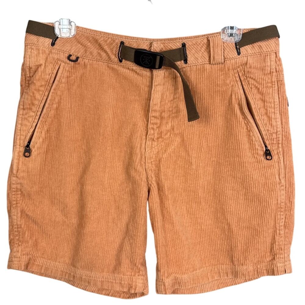 Roark Men's Campover Cord Shorts Tan Built In Belt Size 30 Gorpcore Outdoor
